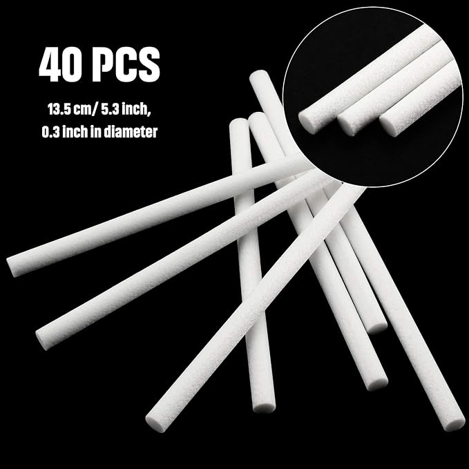 40 Pieces Humidifier Filter Cotton Refill Travel Mini Humidifier Filters Sticks Car Filters Replacement Parts for Portable