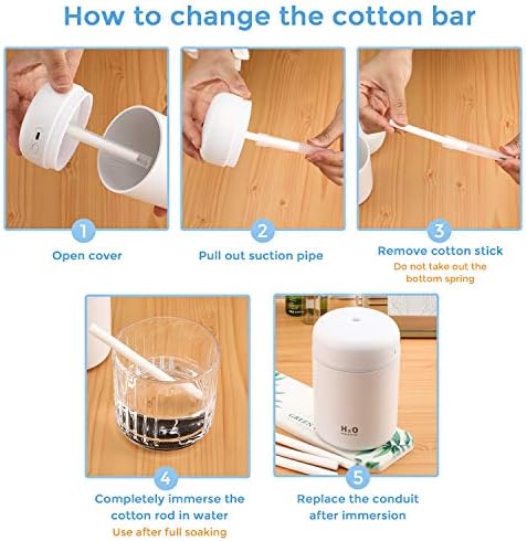 40 Pieces Humidifier Filter Cotton Refill Travel Mini Humidifier Filters Sticks Car Filters Replacement Parts for Portable