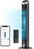 40'' WiFi Tower Fan, 26ft/s High-Speed Cooling, Quiet Floor Fan with Remote, 90° Oscillating Fan, 4 Modes, 12H Timer, Touch