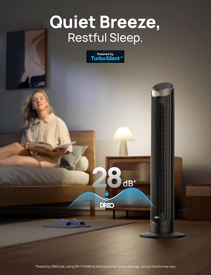40'' WiFi Tower Fan, 26ft/s High-Speed Cooling, Quiet Floor Fan with Remote, 90° Oscillating Fan, 4 Modes, 12H Timer, Touch