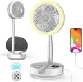40000mAh Battery Operated Camping Fan - 106Hrs Rechargeable Oscillating Table Fan with Light & Timer, 9 Speeds Portable
