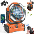 40000mAh Camping Fan with LED Light, Battery Operated Oscillating Desk Fan with Remote & Hook, Rechargeable Outdoor Tent Fan