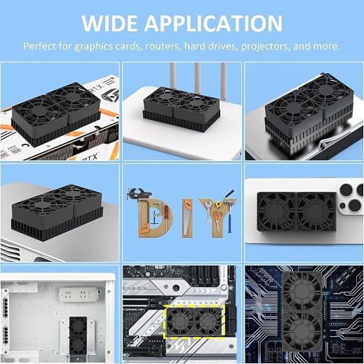 40mm Mini USB Radiator Desk Fan Silent and Efficient 4010 Fan with Included 5mm Aluminum Heat Sink and Thermal, alternate