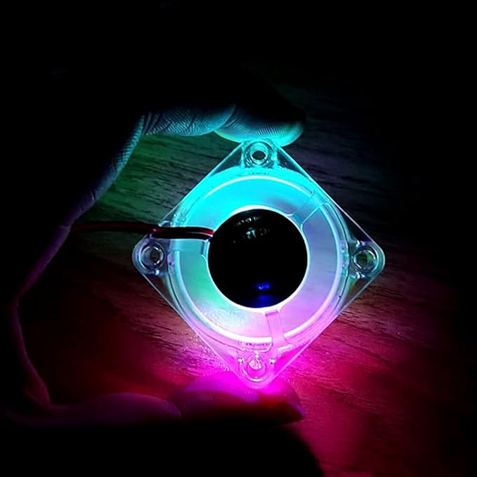 40mm RGB USB Fan 5V, LED Colorful 3D Printer Micro 5 Volt Fans 4010 Hydraulic Bearing, Brushless Cooling 40mmx10mm 2PIN (Pack