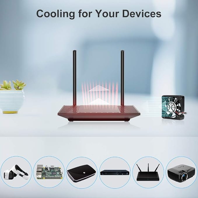 40mm USB Fan with 3 Speed Control USB Ventilator 5V Max 5300RPM High Flow VR Cooling Fan Compatible for Receiver DVR