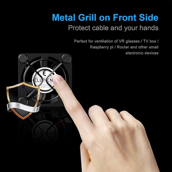 40mm USB Fan with 3 Speed Control USB Ventilator 5V Max 5300RPM High Flow VR Cooling Fan Compatible for Receiver DVR