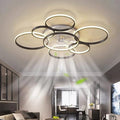 41" Modern Ceiling Fan with Light, Flush Mount Celing Fan with Led Light and Remote Control for Living Room,Tri-Color Light