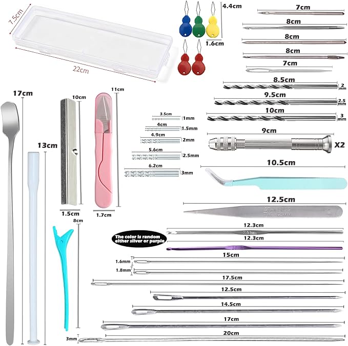 41PCS Mold Punch Wicking Needle Tools Inserting Tool for Candle Making Adjustable Punch Needle Long Silicone, alternate view