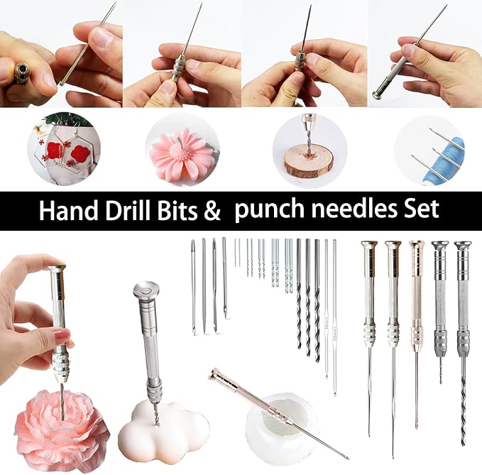 41PCS Mold Punch Wicking Needle Tools Inserting Tool for Candle Making Adjustable Punch Needle Long Silicone, alternate view