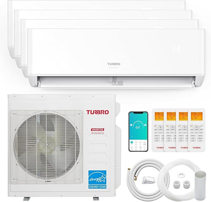 42,000 BTU 4 Zones Mini Split AC/Heating System, 22 SEER2, R454B, Ductless Multi Zones Inverter Mini Split Air Conditioner