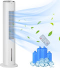 42" 3-In-1 Evaporative Air Cooler, Ice Cooling Fan with Humidifier and with Water Tank, 60° Oscillating Portable Swamp Cooler