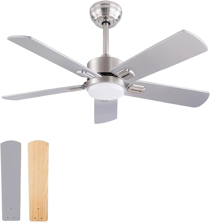 42" Ceiling Fans with Light and Remote,Farmhouse 5 Blades Quiet Reversible DC Motor Ceiling Fan for Modern