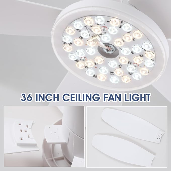 42" Ceiling Fans with Lights-Low Profile Ceiling Fan with Light and Remote/APP Control, Flush Mount, DC, alternate view 7