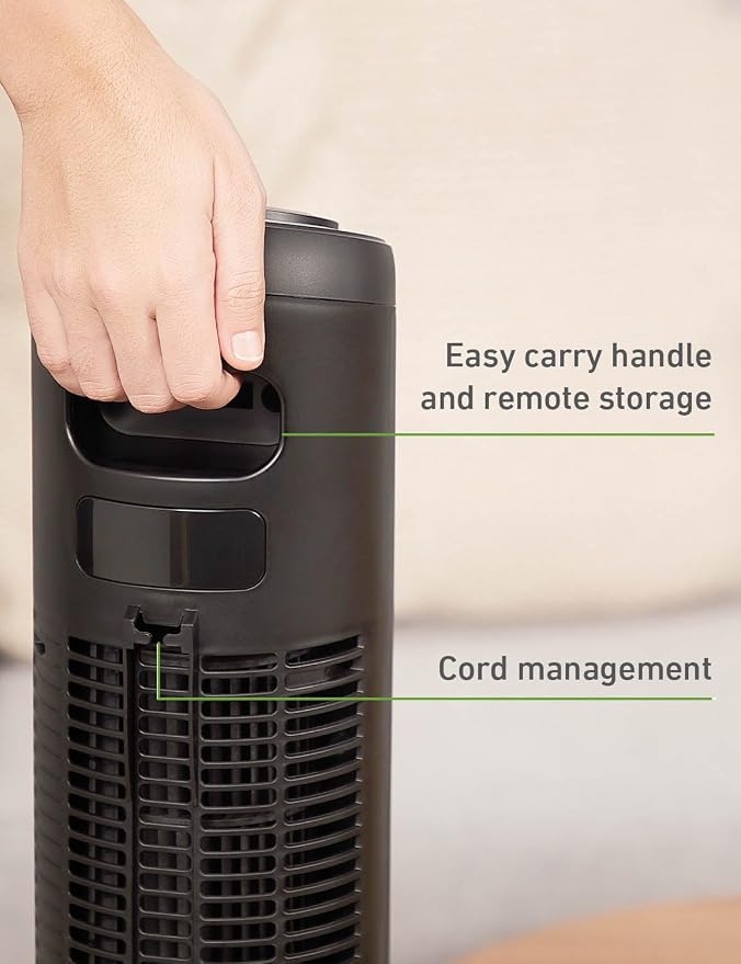 42" Digital Tower Fan, ClearRead Display, 90° Oscillation, 5 Speeds, 4 Modes, 8-Hour Timer, Home, Bedroom or Office, Remote