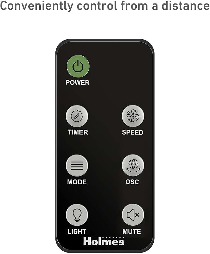 42" Digital Tower Fan with Accent Light, ClearRead Display, High/Low Brightness Level, 90° Oscillation, 5 Speeds, 4 Modes
