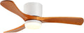 42" Flush Mount Ceiling Fan with Lights3 Wood Blades, Reversible,Dimmable, Low Profile Ceiling Fan with Remote Control for