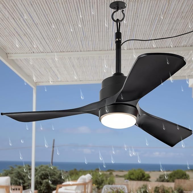 42" Gazebo Fans Outdoor Hanging with Remote Waterproof,Outdoor Ceiling Fan for Patios with Light, Plug in Cord Outlet Hook