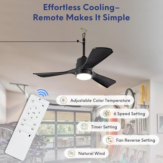 42" Gazebo Fans Outdoor Hanging with Remote Waterproof,Outdoor Ceiling Fan for Patios with Light, Plug in Cord Outlet Hook