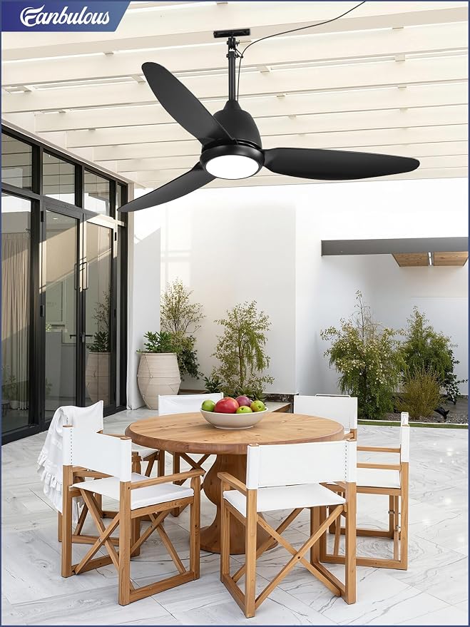 42 In Outdoor Ceiling Fan with Light, Plug-in Ceiling Fans with Waterproof IP65, Smart APP Remote Control, 6-Speed DC Motor