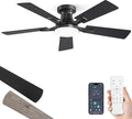 42 Inch Ceiling Fan with Light, App&Remote Control, Flush Mount Low Profile, Dimmable 20W LED Light, Quiet Reversible Motor