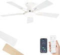 42 Inch Ceiling Fan with Light, App&Remote Control, Flush Mount Low Profile, Dimmable 20W LED Light, Quiet