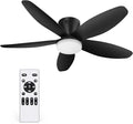 42 Inch Ceiling Fan with Lights and Remote Control, Quiet Modern Low Profile Fan Light with 6 Speeds, Dimmable LED