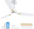 42 Inch Ceiling Fans with Lights, App&Remote Control, Low Profile Modern Ceiling Fan, 6 Speed, Reversible, 3000k-6500k