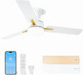 42 Inch Flush Mount Ceiling Fan with Light, App&Remote Control, Low Profile Modern Ceiling Fan, 6 Speed, Reversible