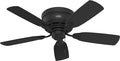 42 inch Indoor Ceiling Fan No Light - Black Ceiling Fan without Light, Low Profile Mount, 5 Blades, For Bedroom, Living Room