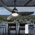 42 Inch Outdoor Ceiling Fan with Light,Waterproof Plug in Ceiling Fan,Outdoor Gazebo Fan,App&Remote Control,3 Colors LED