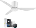 42 Inch Smart Ceiling Fans with Lights and Remote, Low Profile Ceiling Fan Voice Control via WIFI Alexa App