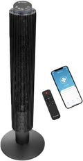 42-Inch Smart Wi-Fi Oscillating Tower Fan – 5 Speeds, 3 Modes, Adjustable 36–42" Height, Bladeless Quiet Standing Fan with