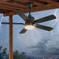 42" Outdoor Ceiling Fan with Light for Patios, IP65 Waterproof Gazebo Fan, Plug in Ceiling Fan with Remote, 3CCT 6-Speed