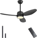 42" Outdoor Ceiling Fans with Lights, Wet Rated Waterproof Indoor Ceiling Fan with Remote, 3 ABS Blades Modern Ceiling