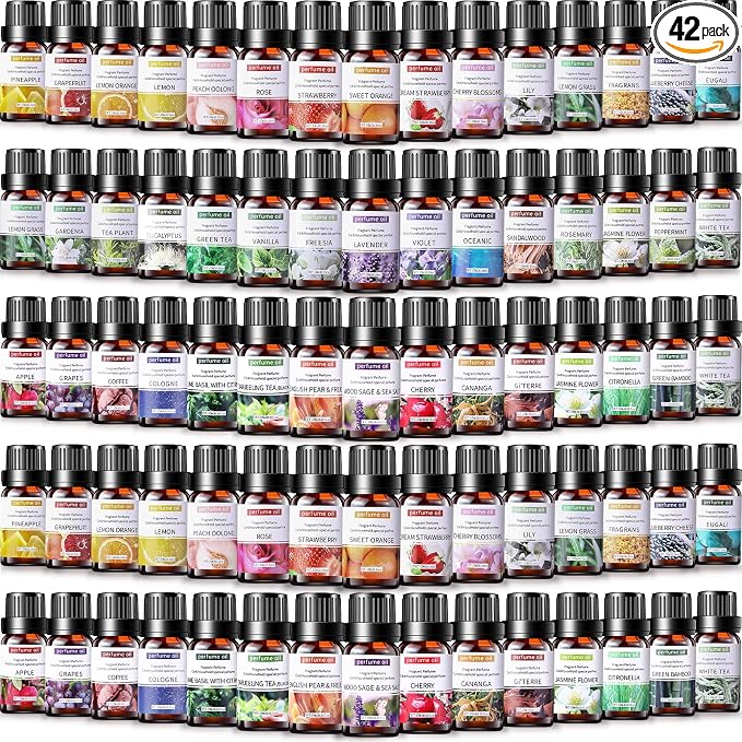 42 Pcs Essential Oil Set for Diffuser 10ml Each Fragrance Oil for Candle Making, Soap Making, Aromatherapy, product image