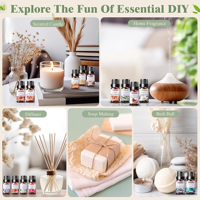 42 Pcs Essential Oil Set for Diffuser 10ml Each Fragrance Oil for Candle Making, Soap Making, Aromatherapy, alternate product