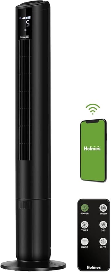 42" SmartConnect WI-FI Digital Tower Fan, ClearRead Display, Alexa Voice Control, 90° Oscillation, 5 Speeds, 4 Modes, 8-Hour
