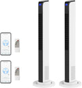 42" Tower Fan with APP & Remote Control, Smart Floor Fan with 3 Modes 3 Speeds & Digital Display, Bladeless Standing Fan with