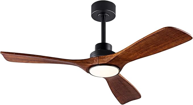 42" Wood Ceiling Fan with Lights Remote Control,Quiet DC Motor 3 Blade Ceiling Fans for Patio Living Room, Bedroom
