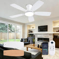 42inch Ceiling Fans with Lights, Low Profile Ceiling Fan with Light and Remote Control/APP Control, DC Reversible Motor