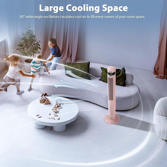 43 inch Tower Fan Portable Electric Oscillating Fan Quiet Remote Control Bladeless Floor Fan 3-Speed Wind, alternate product