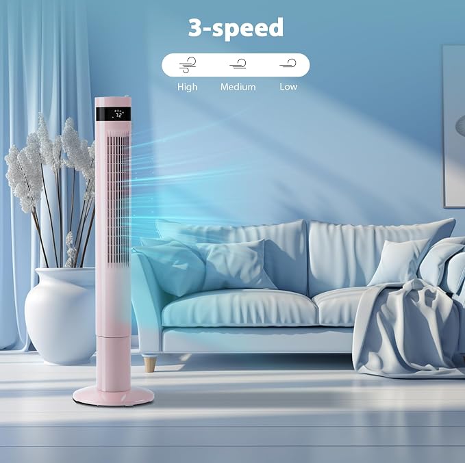 43 inch Tower Fan Portable Electric Oscillating Fan Quiet Remote Control Bladeless Floor Fan 3-Speed Wind, alternate product