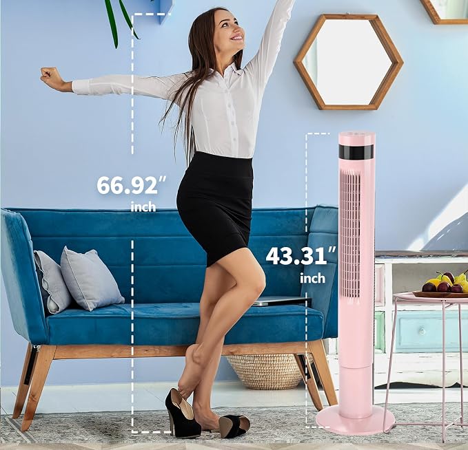 43 inch Tower Fan Portable Electric Oscillating Fan Quiet Remote Control Bladeless Floor Fan 3-Speed Wind, alternate product