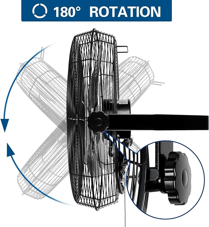 4300 CFM 18 in. Outdoor Wall Mount Fan, 3-Speed Waterproof Wall Fan Industrial Grade High Velocity Outdoor Fans for Patio