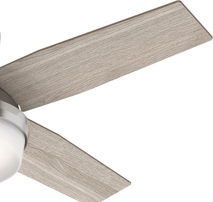 44 inch Indoor Ceiling Fan with LED Light and Remote Control - Modern Ceiling Fan, Low Profile Mount, 4 Blades, For Bedroom