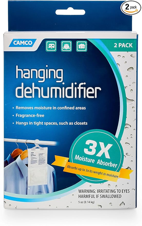 44286 Fragrance Free Hanging Dehumidifier-Convenient Hook Absorbs up to 3x Its Weight in Water, Reduces Moisture and Humidity