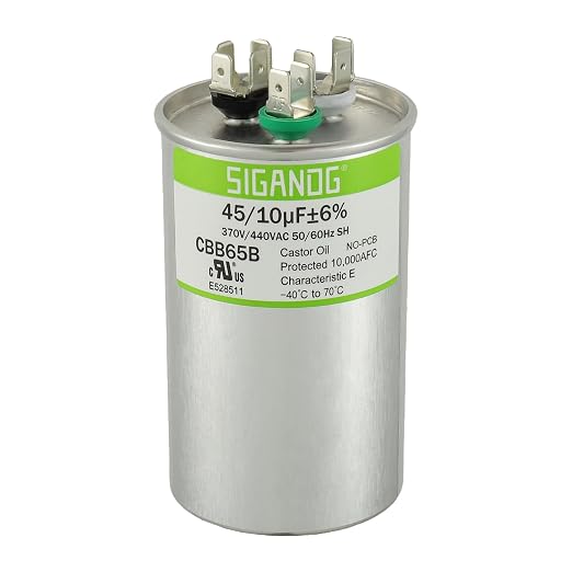 45/10 uF 45+10 MFD 370V or 440V CBB65 Dual Run Start Round Capacitor 45 10 uF MFD 370 440 Volt VAC for Condenser