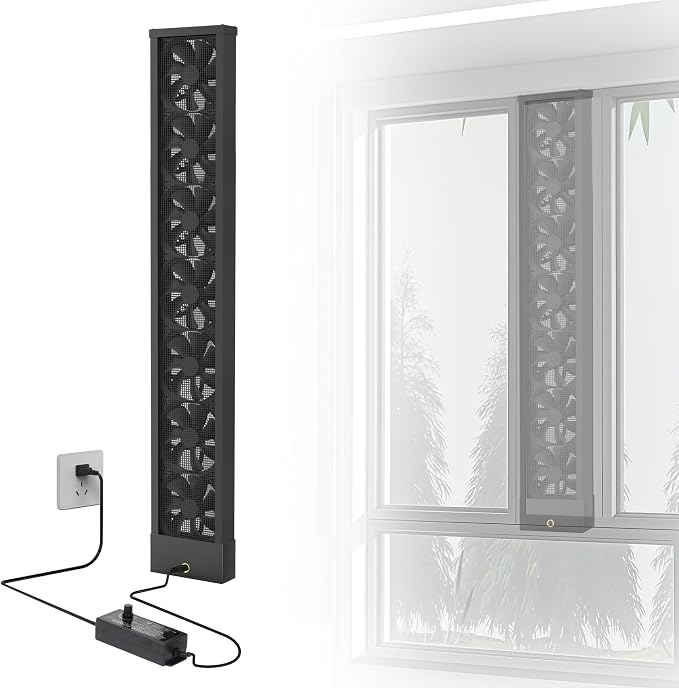 45.3-47.2 Inch Vertical Window Exhaust Fan for Sliding Windows – Securely Fit Top and Bottom Frame Tool-Free Setup with