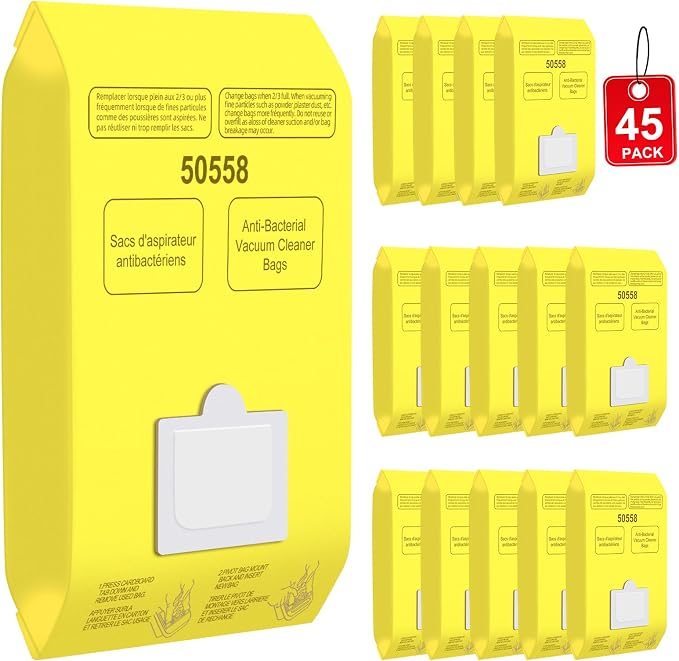 45 Pack Vacuum Cleaner Bags Replacement for Canister Type C/Q 5055 50558, Type C-5 C-18,200 series, 400 series, 600