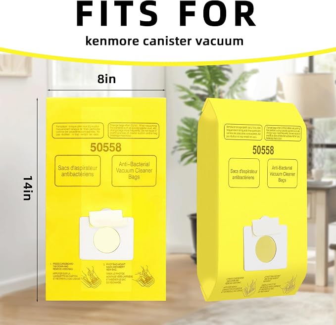 45 Pack Vacuum Cleaner Bags Replacement for Canister Type C/Q 5055 50558, Type C-5 C-18,200 series, 400 series, 600